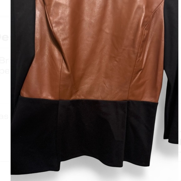Karen Harman Leather Peplum Top - Picture 2 of 8